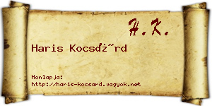 Haris Kocsárd névjegykártya